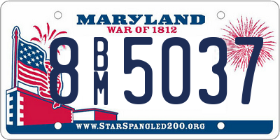 MD license plate 8BM5037