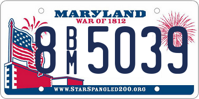 MD license plate 8BM5039