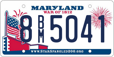 MD license plate 8BM5041