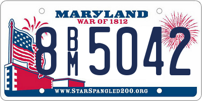 MD license plate 8BM5042