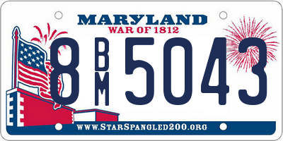 MD license plate 8BM5043