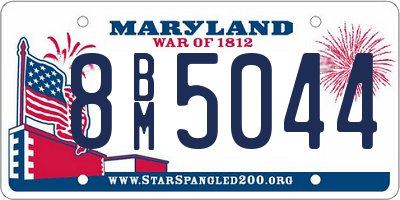 MD license plate 8BM5044