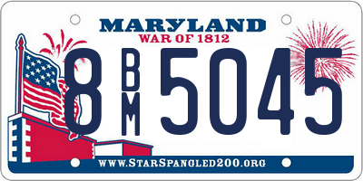 MD license plate 8BM5045