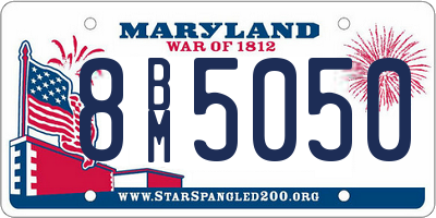 MD license plate 8BM5050