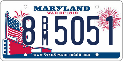 MD license plate 8BM5051