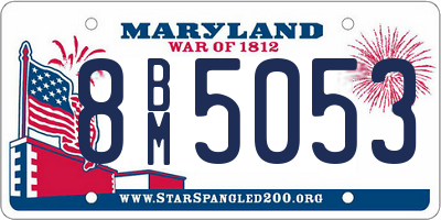 MD license plate 8BM5053