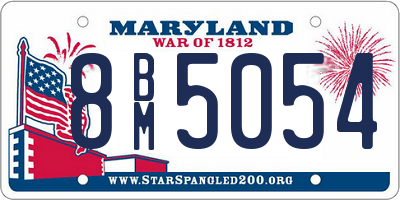 MD license plate 8BM5054