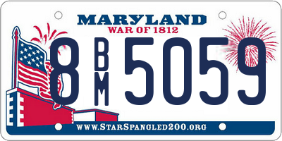 MD license plate 8BM5059