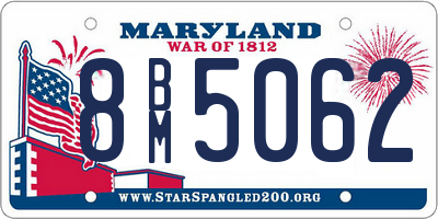 MD license plate 8BM5062