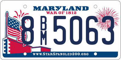 MD license plate 8BM5063