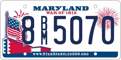 MD license plate 8BM5070