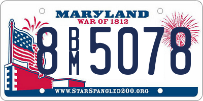 MD license plate 8BM5078