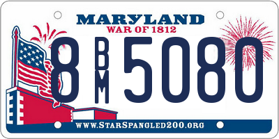 MD license plate 8BM5080