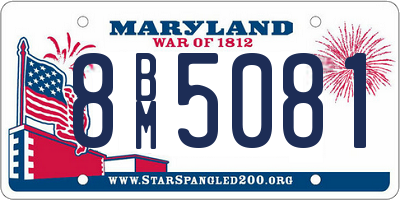 MD license plate 8BM5081