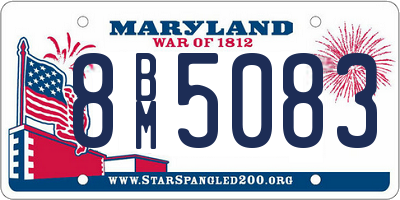 MD license plate 8BM5083