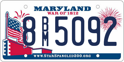 MD license plate 8BM5092