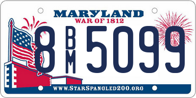 MD license plate 8BM5099