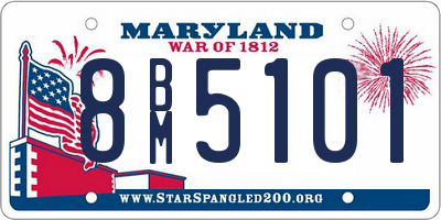 MD license plate 8BM5101