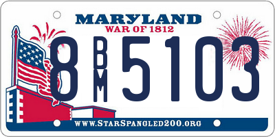 MD license plate 8BM5103