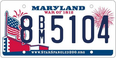 MD license plate 8BM5104