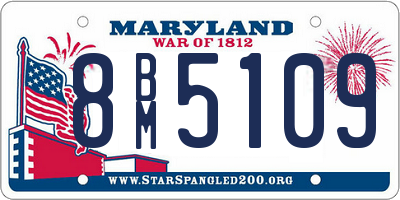 MD license plate 8BM5109