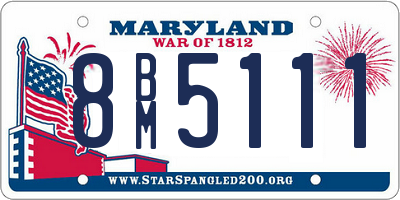 MD license plate 8BM5111