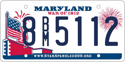 MD license plate 8BM5112
