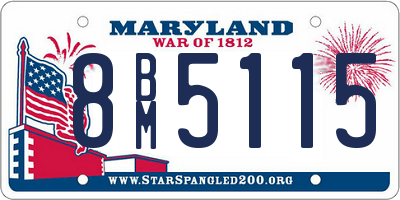 MD license plate 8BM5115