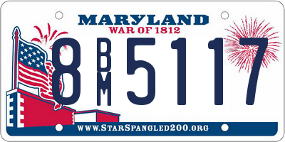 MD license plate 8BM5117