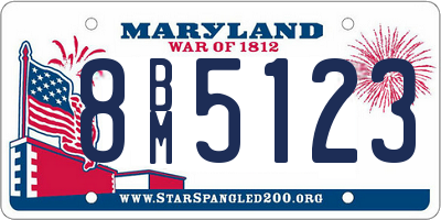 MD license plate 8BM5123