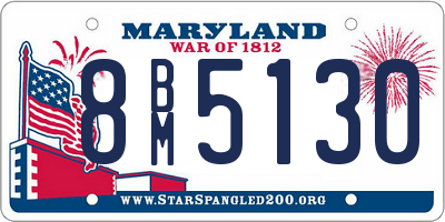 MD license plate 8BM5130
