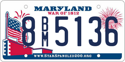 MD license plate 8BM5136