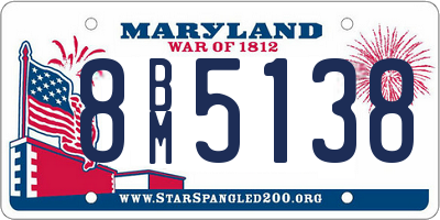 MD license plate 8BM5138