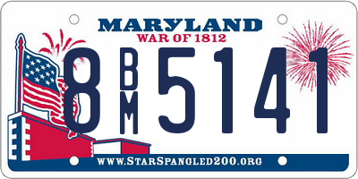 MD license plate 8BM5141