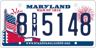 MD license plate 8BM5148