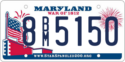 MD license plate 8BM5150