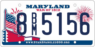 MD license plate 8BM5156