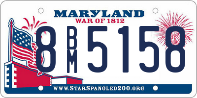 MD license plate 8BM5158