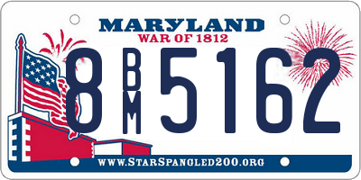 MD license plate 8BM5162