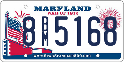 MD license plate 8BM5168