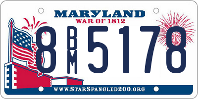 MD license plate 8BM5178