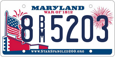 MD license plate 8BM5203