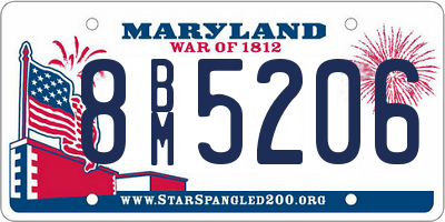 MD license plate 8BM5206