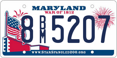 MD license plate 8BM5207