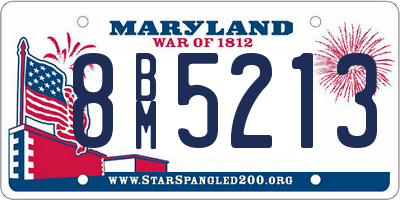 MD license plate 8BM5213