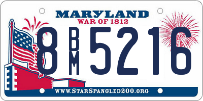 MD license plate 8BM5216