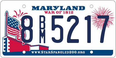 MD license plate 8BM5217