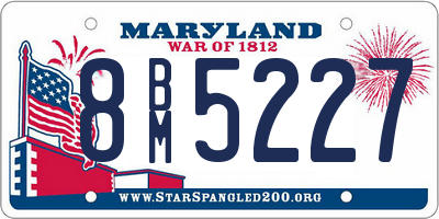 MD license plate 8BM5227