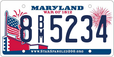 MD license plate 8BM5234