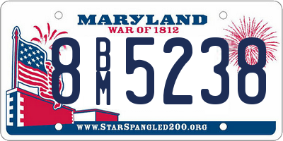 MD license plate 8BM5238